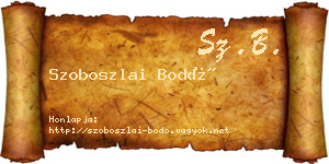 Szoboszlai Bodó névjegykártya
